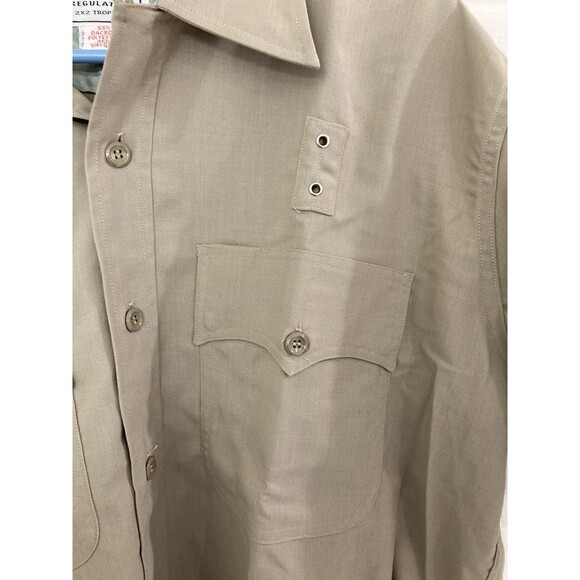 Men's VTG Elbeco CHP Regulation Tropical Shirt Obsolete Not Issued 60s Tan Sz XL - Picture 4 of 9